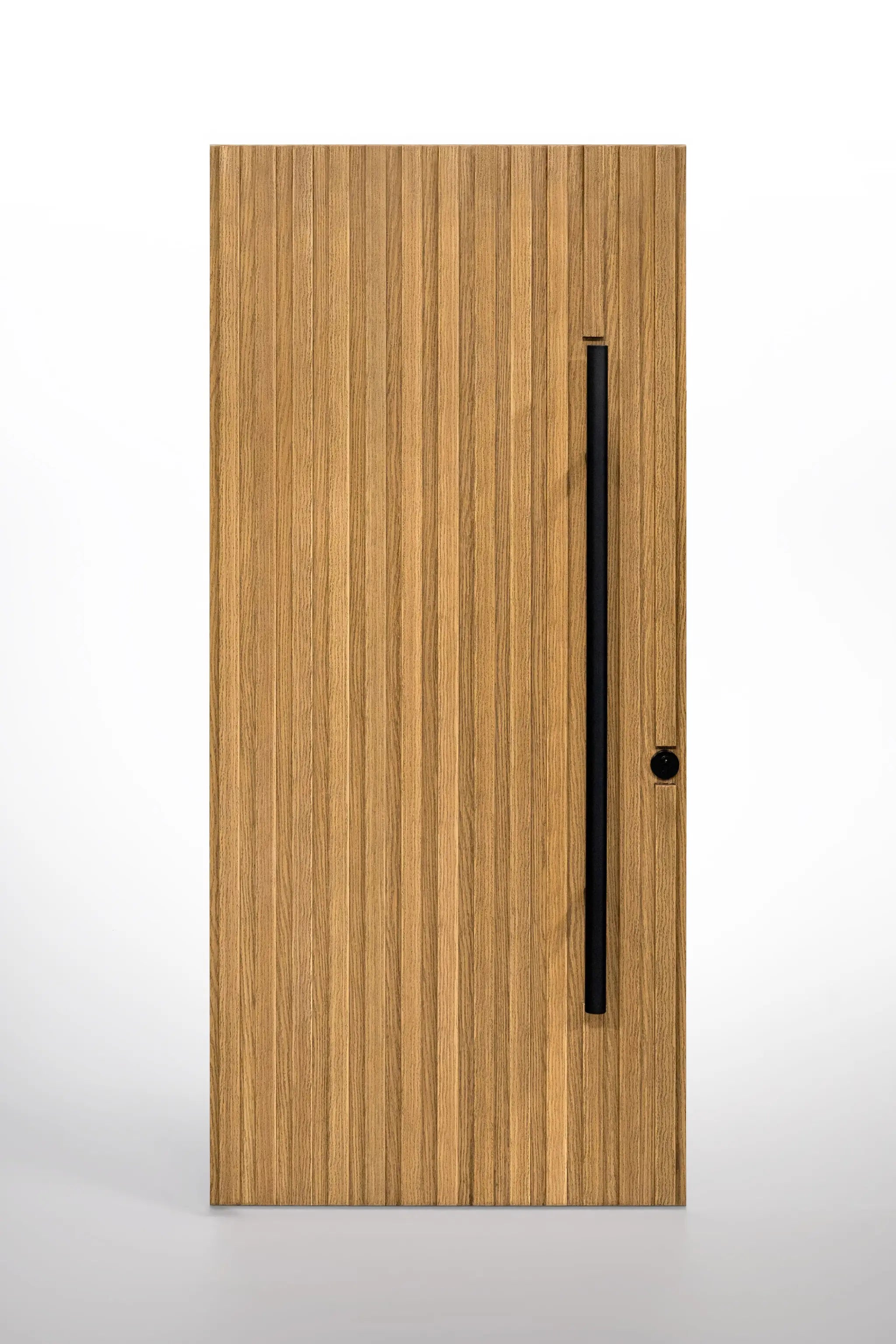 Natural Wood Fluted Luxury Entry Door